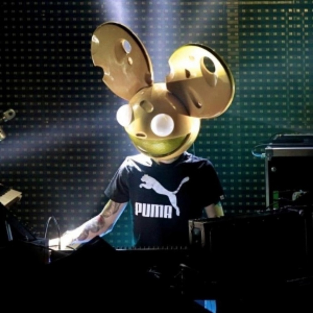 DeadMau5 Mouse Ears Black Graphic TShirt DJ Techno Dance Music Medium - Picture 4 of 4